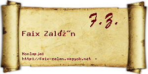 Faix Zalán névjegykártya