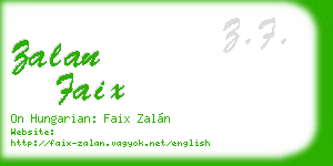 zalan faix business card